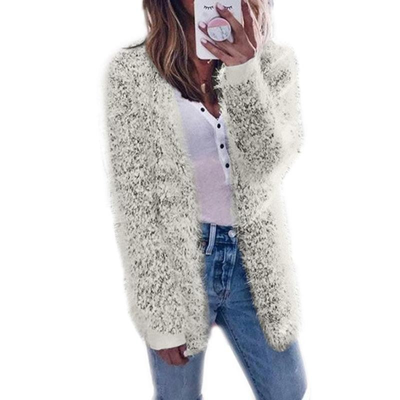 Women Long Sleeve Casual Knit Coat Cardigan Fashion Pocket Sweater Hooded Loose Autumn Winter Long Coat Plus Warm Outwear