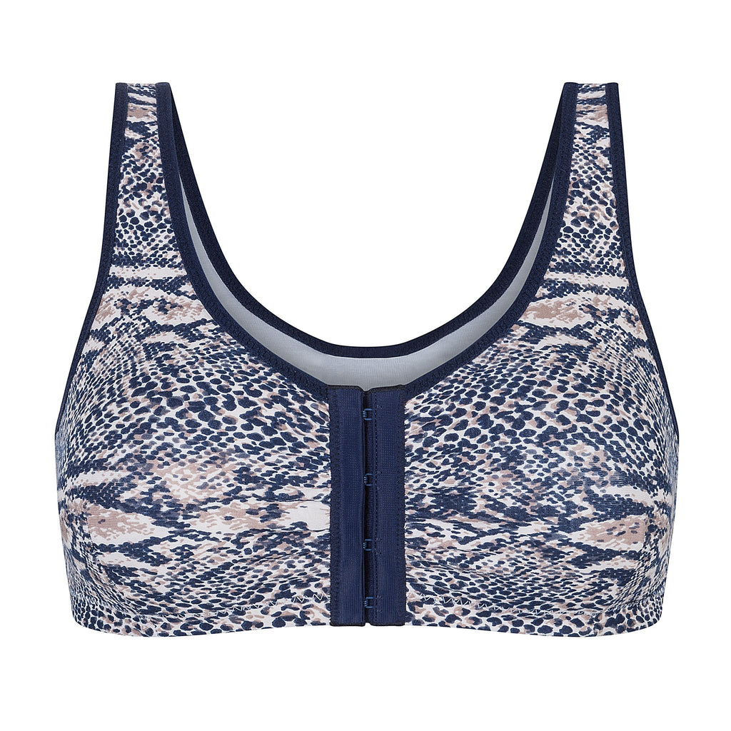 Amoena® Frances Wire-Free Leisure Bra Blue Python