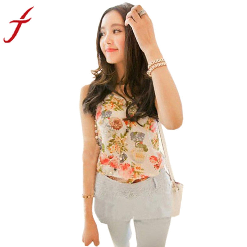 JECKSION Spring Summer Women'sasual Chiffon Sleeveless Shirt Blouse  size Vest Women Casual Waistcoat Vests Ladies Clothing