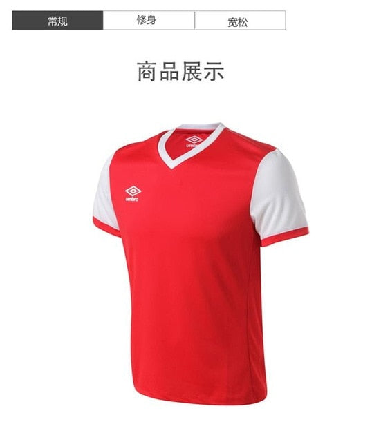 Umbro Summer Men Football Match Sportswear Short Soccer Shirt Football Maillot Breathable Quick dry Tshirt Uca63415