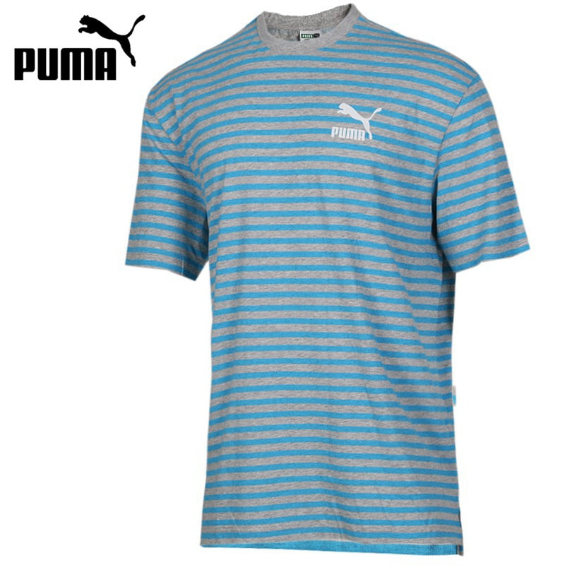 Original New Arrival 2018 PUMA Summer Breton stripe Te Men's T-shirts short sleeve Sportswear