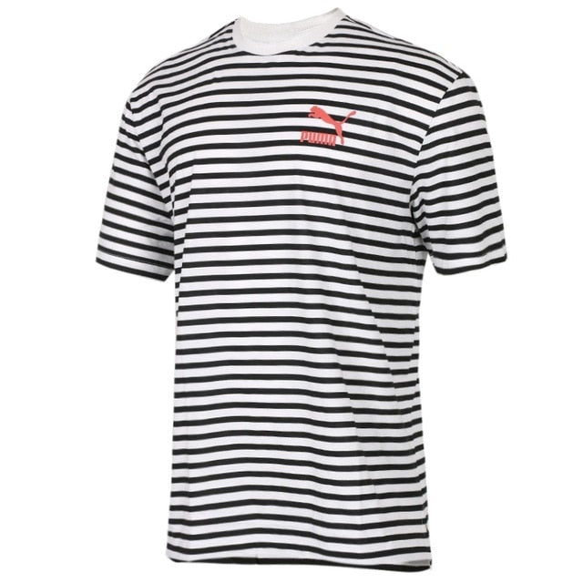 Original New Arrival 2018 PUMA Summer Breton stripe Te Men's T-shirts short sleeve Sportswear