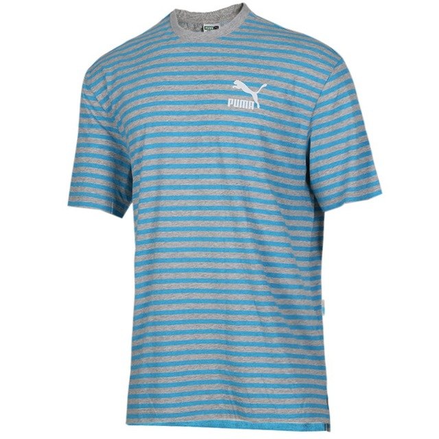 Original New Arrival 2018 PUMA Summer Breton stripe Te Men's T-shirts short sleeve Sportswear