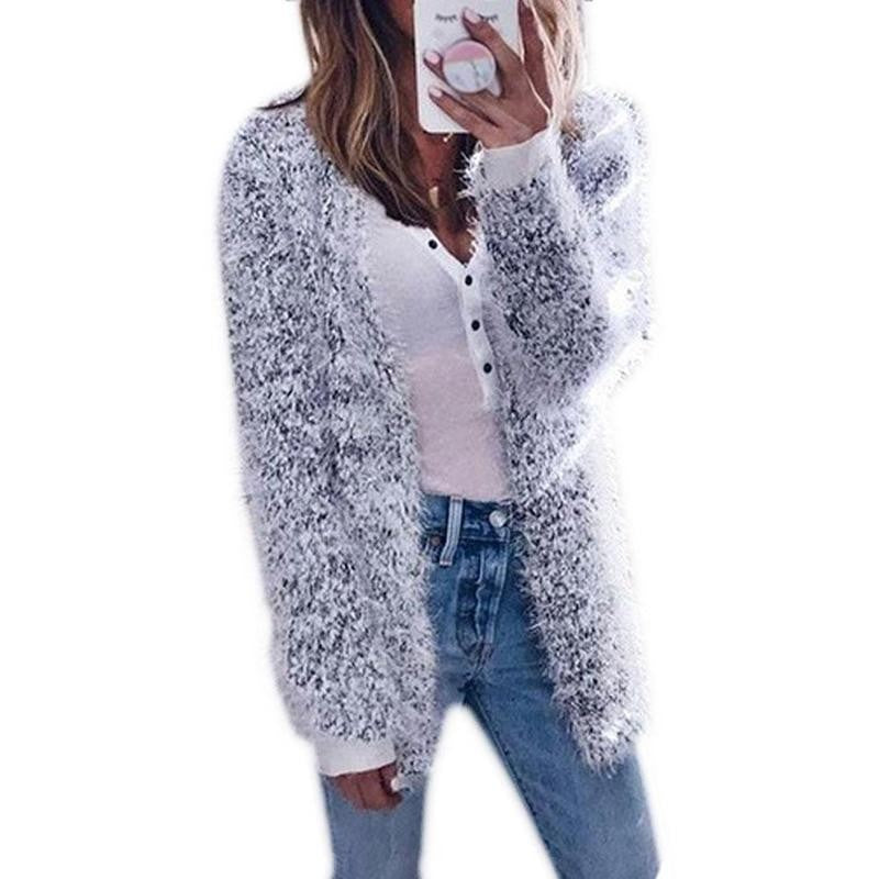 Women Long Sleeve Casual Knit Coat Cardigan Fashion Pocket Sweater Hooded Loose Autumn Winter Long Coat Plus Warm Outwear