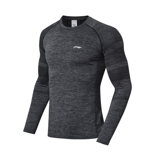 Li-Ning Men Training Series T-Shirt Long Sleeve Slim Fit 72% Nylong 28% Polyester LiNing Comfort Sports Tops ATLN139 MTL995