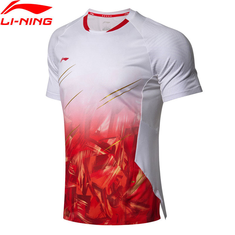 Li-Ning Men's Badminton T-Shirts AT DRY AT-BACTERIA AT-STATIC Comfort Competition Top LiNing Sports Tees T-Shirt AAYN305 MTS2888